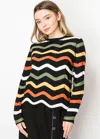 Yal New York Wavy Stripe Knit Sweater In Multi