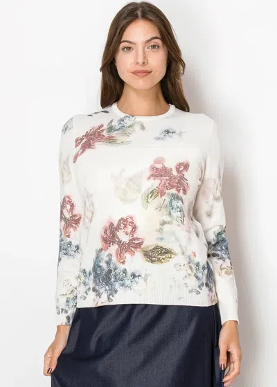 Yal New York White & Pastel Bouquet Pullover