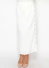 Yal New York White Button-trim Skirt In White