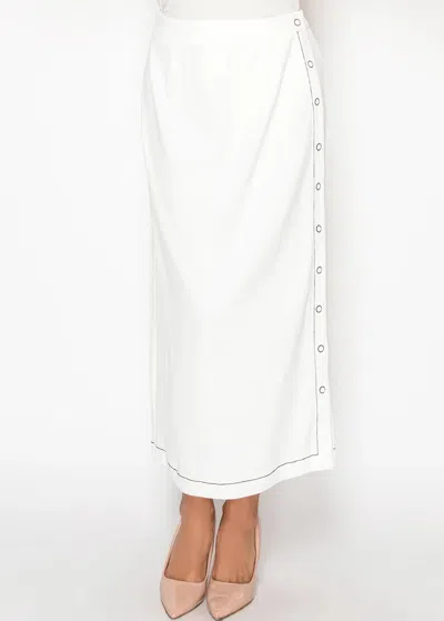 Yal New York White Button-trim Skirt