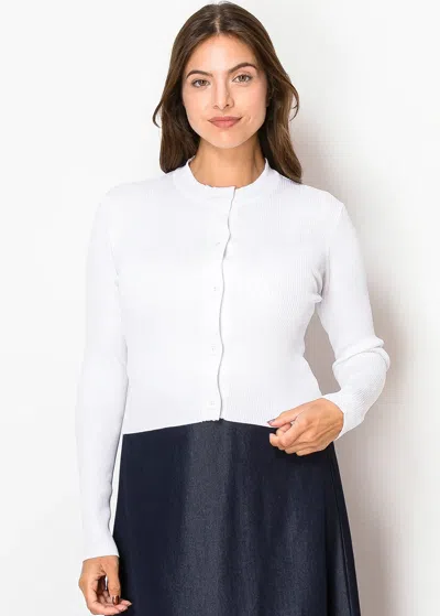 Yal New York White Button-up Cardigan