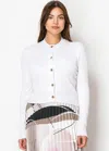 Yal New York White Knit Cardigan With Gold Buttons In White