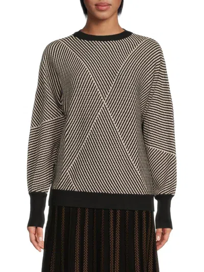 Yal New York Women's Abstract-print Metallic Pullover Sweater In Neutral