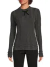 Yal New York Women's Bow Rib-knit Sweater In Gray