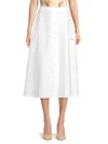 Yal New York Button Front Cargo Skirt In White