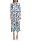 Yal New York Pleated Shirtdress In Blue