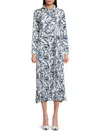 Yal New York Women's Floral Pleated Maxi Dress In Blue Multi