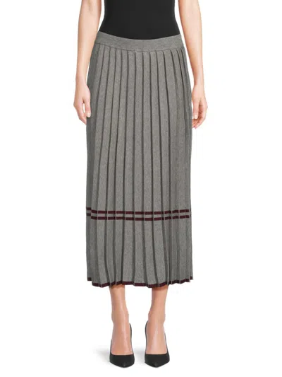 Yal New York Women's Pleated A-line Midi-skirt In Gray