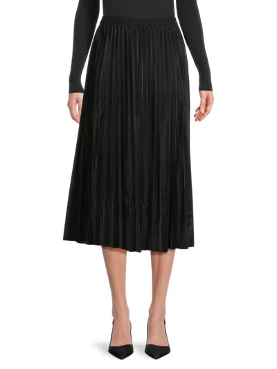 Yal New York Women's Pleated Midi Skirt In Black