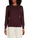 Yal New York Women's Sequin-embellished Sweater In Burgundy