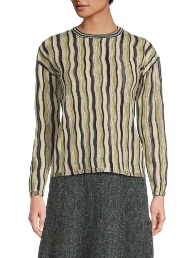 Yal New York Women's Wave Print Knit Sweater In Multi