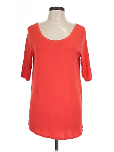 Pre-owned Yala 3/4 Sleeve Top Orange Scoop Neck Tops