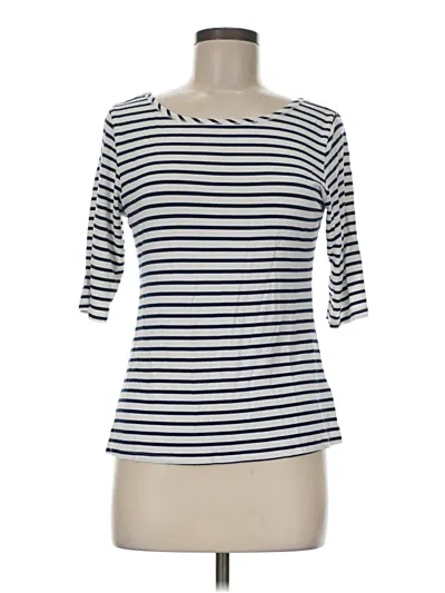 Pre-owned Yala 3/4 Sleeve Top White Boatneck Tops