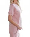 Yala Berkeley Puff Short Sleeve Bamboo & Organic Cotton Raglan Sweatshirt Top In Lotus Pink