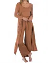Yala Brooke Cardigan Duster Bamboo Sweater In Camel Heather
