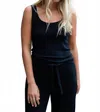 Yala Claire Bamboo Sweater Tank Top In Black Heather