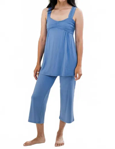 Yala Cleo Babydoll Pajama Set In French Blue