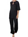 Yala Kat Lounge Bamboo Pajama Set In Black