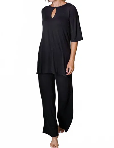 Yala Kat Lounge Bamboo Pajama Set In Black
