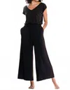 Yala Kiova V-neck Bamboo Jumpsuit In Black In Black