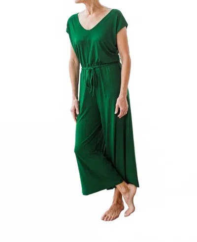 Yala Kiova V-neck Bamboo Jumpsuit In Emerald In Pattern
