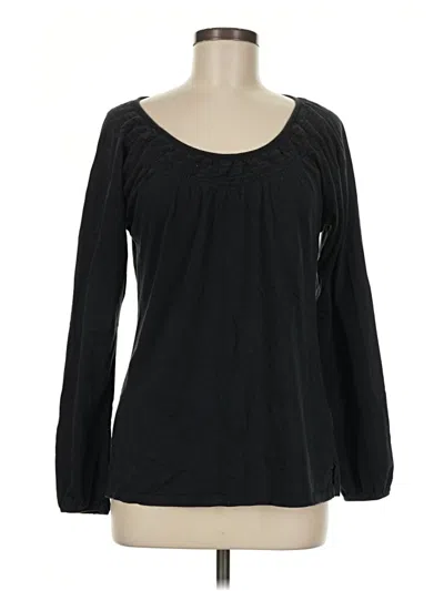 Pre-owned Yala Long Sleeve Top Black Scoop Neck Tops