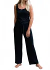 Yala Peyton Bamboo Sweater Drawstring Lounge Pant In Black Heather
