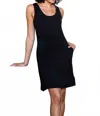 Yala Riley Racerback Two Pocket Bamboo Shift Mini Dress In Black