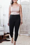 Yala Sydney Ultra-stretch High-waisted Bamboo & Organic Cotton Cropped Legging In Black