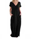 Yala Zoey Crossover Bamboo Maxi Dress In Black In Black