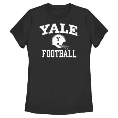 Yale University Football Helmet Logo  Graphic T-shirt In Black
