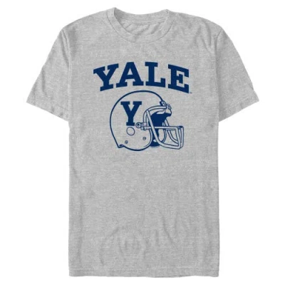 Yale University Football School Logo  Graphic T-shirt In Gray