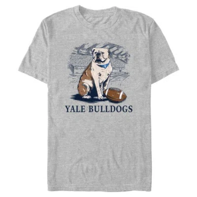 Yale University Handsome Dan Football  Graphic T-shirt In Gray