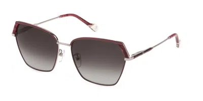 Yalea Sya083 0k99 Women's Sunglasses Burgundy Size 59