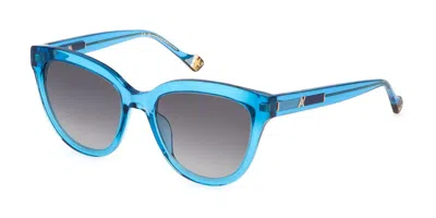 Yalea Sya103 Tu 0u11 Women's Sunglasses Blue Size 54