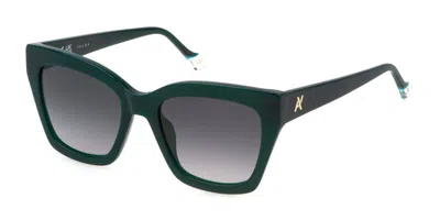 Yalea Sya107 Emmanuelle 06wt Women's Sunglasses Green Size 53 In Black