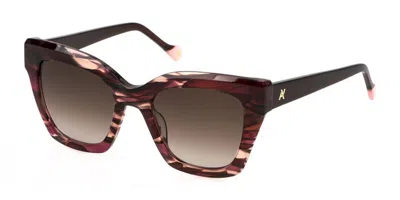 Yalea Sya142 Caroline 0ach Women's Sunglasses Brown Size 52