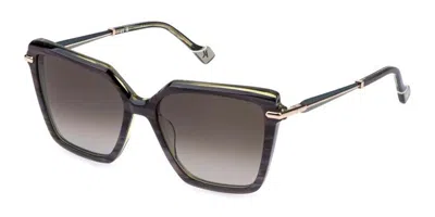 Yalea Sya195 Branca 06y5 Occhiali Da Sole Verdi Per Donna