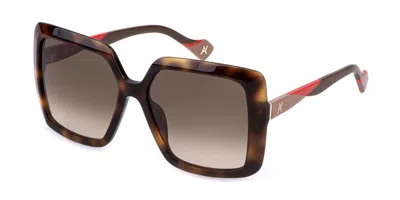 Yalea Sya197 Florence 0752 Women's Sunglasses Tortoiseshell Size 57 In Shiny Tortoise