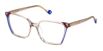 Yalea Vya134v Susan 07t1 Women's Glasses Brown Size 53 - Free Lenses - Blue Light Block Available In Transparent Beige,blue,purple