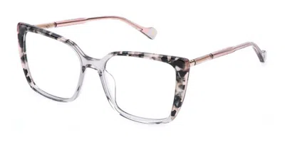 Yalea Vya187v Simone 4g0y Women's Glasses Clear Size 54 - Free Lenses - Blue Light Block Available In Tortoise,transparent Grey