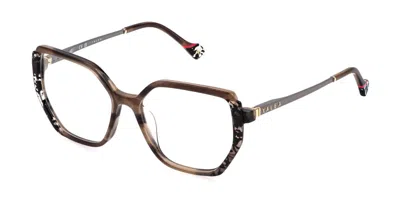 Yalea Vya232 Mahin 0836 Women's Glasses Brown Size 54 - Free Lenses - Blue Light Block Available