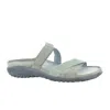 Yaleet Women's Tariana Slip On In Light Gray Nubuck/teal Linen In Multi