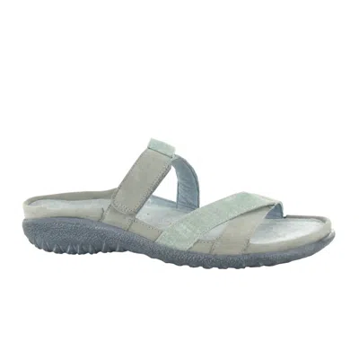 Yaleet Women's Tariana Slip On In Light Gray Nubuck/teal Linen In Multi