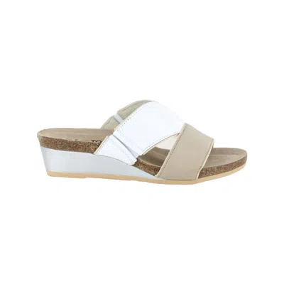 Yaleet Women's Tiara Sandals In Soft Beige Leather/soft White Leather In Multi