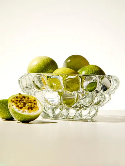 Yali Glass Boboli Hand-blown Murano Glass Low Bowl In Transparent