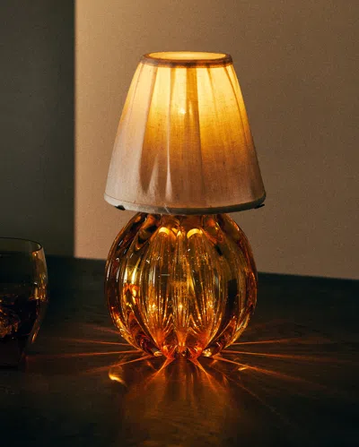 Yali Glass Bolla Bar Hand-blown Murano Glass Portable Lamp In Brown