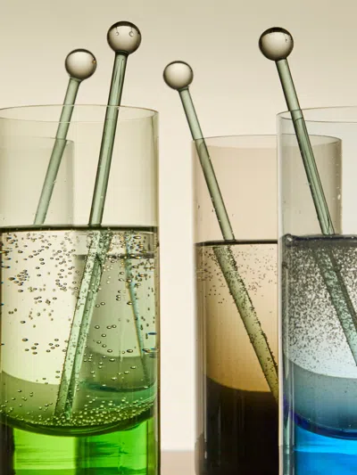 Yali Glass Fine Hand-blown Murano Glass Cocktail Stirrers (set Of 6) In Multi