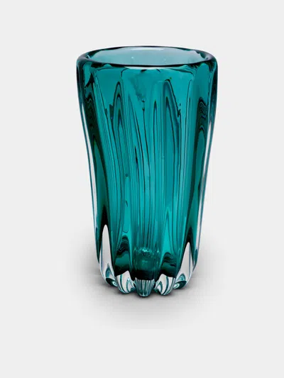 Yali Glass Fiori Hand-blown Murano Glass Large Vase  Abask Luxury Gift In Green
