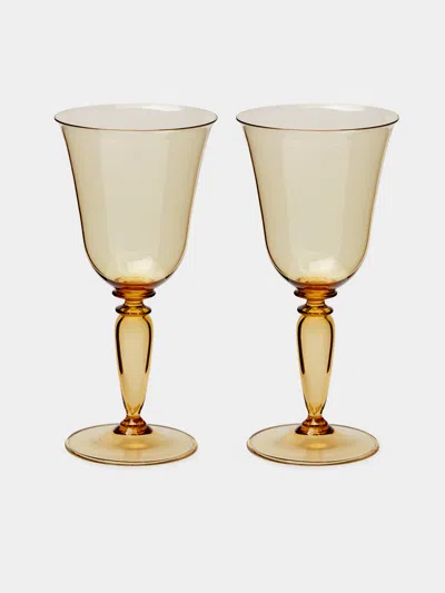 Yali Glass Roma Hand-blown Murano Red Wine Glasses (set Of 2) In Multi